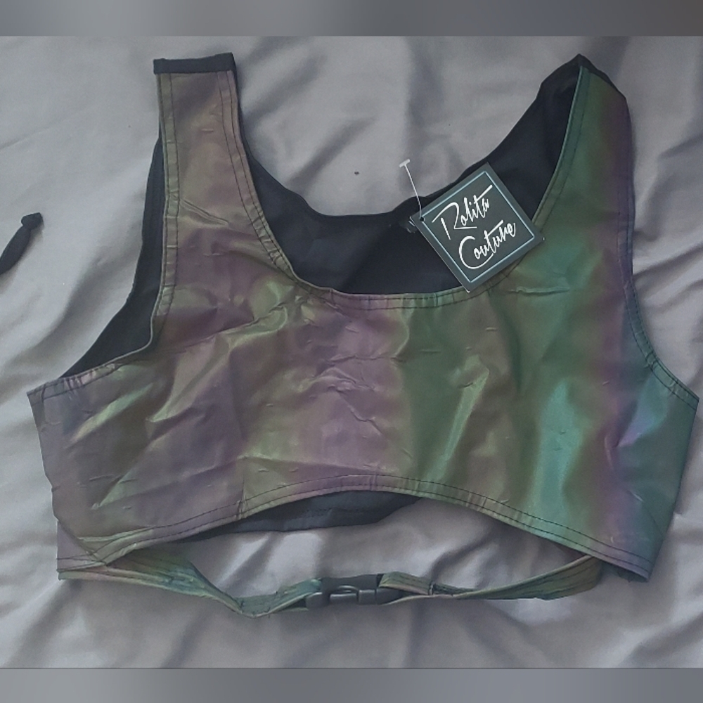 Rabito Couture Iridescent Crop Top